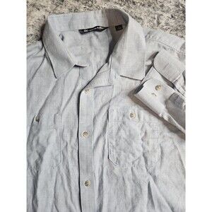 Travis Mathew Shirt XL Long Sleeve Button Up Light Blue Pockets Cotton